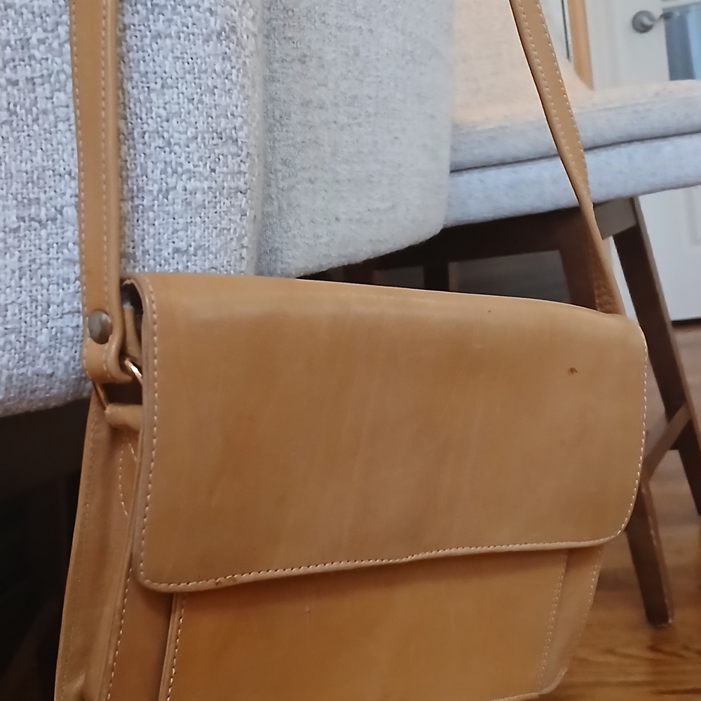 Tan Leather Crossbody Bag